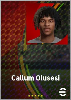 Callum Olusesi eFootball 2026 player card, 65 OVR CMF