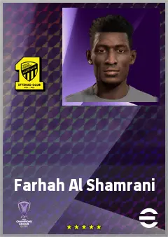 Farhah Al Shamrani eFootball 2026 player card, 61 OVR CMF