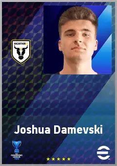 Joshua Damevski eFootball 2026 player card, 65 OVR CB