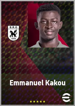Emmanuel Kakou eFootball 2026 player card, 68 OVR CB