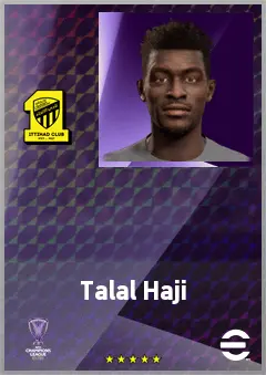 Talal Haji eFootball 2026 player card, 64 OVR CF