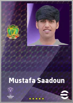 Mustafa Saadoun eFootball 2026 player card, 65 OVR RB