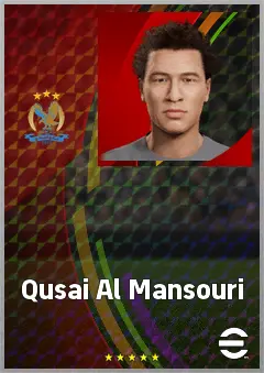 Qusai Al Mansouri eFootball 2026 player card, 62 OVR AMF