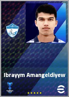 Ibrayym Amangeldiyew eFootball 2026 player card, 62 OVR CMF