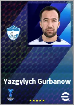 Yazgylych Gurbanow eFootball 2026 player card, 69 OVR LWF
