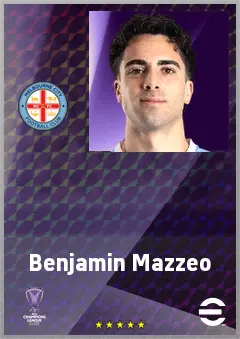 Benjamin Mazzeo eFootball 2026 player card, 66 OVR RWF
