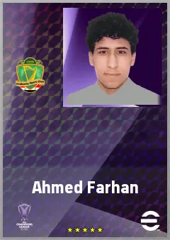 Ahmed Farhan eFootball 2026 player card, 65 OVR LWF