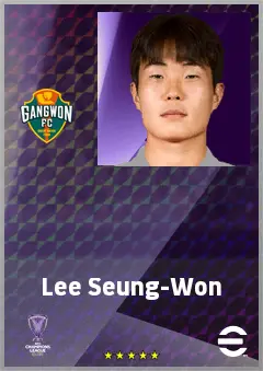 Lee Seung-Won eFootball 2026 player card, 65 OVR AMF