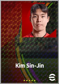 Kim Sin-Jin eFootball 2026 player card, 66 OVR CF