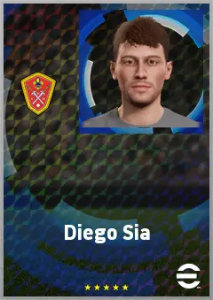 Diego Sia eFootball 2026 player card, 64 OVR LWF
