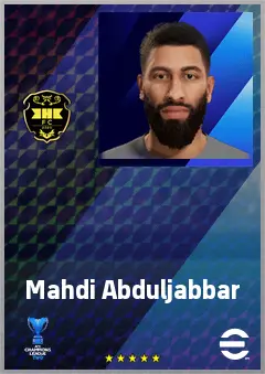 Mahdi Abduljabbar eFootball 2026 player card, 67 OVR CF
