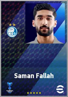 Saman Fallah eFootball 2026 player card, 68 OVR CB