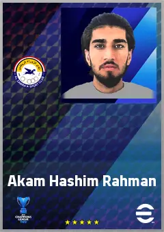 Akam Hashim Rahman eFootball 2026 player card, 68 OVR CB