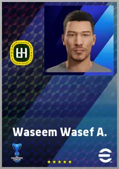 Waseem Wasef A. eFootball 2026 player card, 63 OVR CF