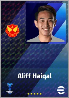 Aliff Haiqal eFootball 2026 player card, 69 OVR CMF
