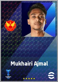 Mukhairi Ajmal eFootball 2026 player card, 65 OVR AMF