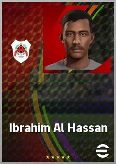 Ibrahim Al Hassan eFootball 2026 player card, 63 OVR AMF