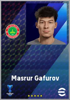 Masrur Gafurov eFootball 2026 player card, 63 OVR CF