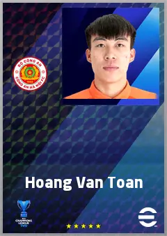 Hoang Van Toan eFootball 2026 player card, 63 OVR DMF