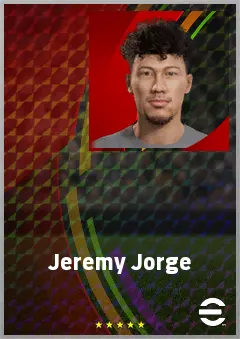 Jeremy Jorge eFootball 2026 player card, 65 OVR LWF