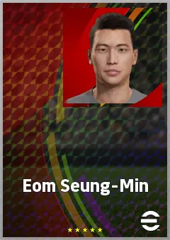 Eom Seung-Min eFootball 2026 player card, 62 OVR RWF