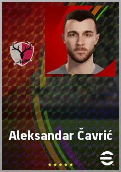 Aleksandar Čavrić eFootball 2026 player card, 72 OVR CF