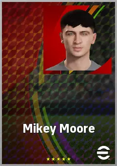 Mikey Moore eFootball 2026 player card, 71 OVR LWF
