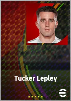 Tucker Lepley eFootball 2026 player card, 68 OVR CMF
