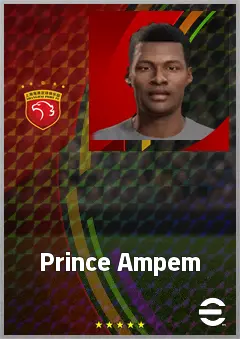 Prince Ampem eFootball 2026 player card, 70 OVR LWF