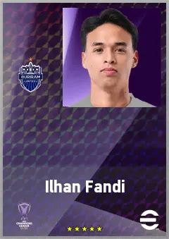 Ilhan Fandi eFootball 2026 player card, 66 OVR CF
