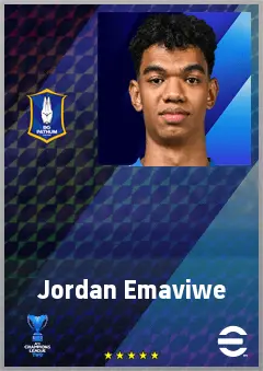 Jordan Emaviwe eFootball 2026 player card, 65 OVR CB