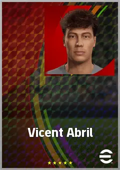 Vicent Abril eFootball 2026 player card, 67 OVR GK