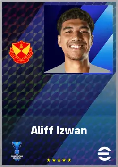 Aliff Izwan eFootball 2026 player card, 66 OVR AMF