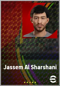 Jassem Al Sharshani eFootball 2026 player card, 64 OVR CMF