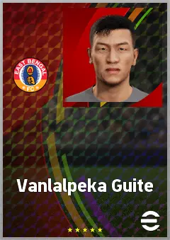 Vanlalpeka Guite eFootball 2026 player card, 61 OVR AMF