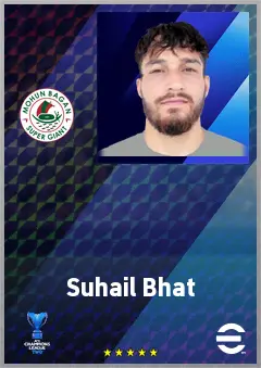 Suhail Bhat eFootball 2026 player card, 62 OVR CF