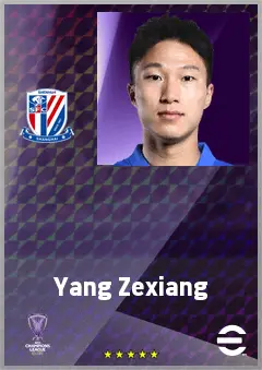 Yang Zexiang eFootball 2026 player card, 70 OVR RB