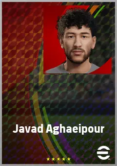 Javad Aghaeipour eFootball 2026 player card, 68 OVR CF
