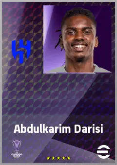 Abdulkarim Darisi eFootball 2026 player card, 64 OVR LWF