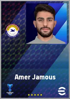 Amer Jamous eFootball 2026 player card, 62 OVR CMF