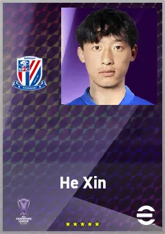 He Xin eFootball 2026 player card, 62 OVR CMF