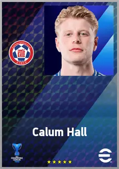 Calum Hall eFootball 2026 player card, 68 OVR RB
