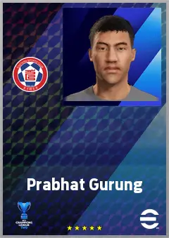 Prabhat Gurung eFootball 2026 player card, 64 OVR RMF