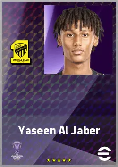 Yaseen Al Jaber eFootball 2026 player card, 62 OVR CB