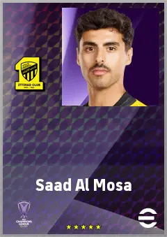 Saad Al Mosa eFootball 2026 player card, 68 OVR CB