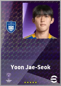 Yoon Jae-Seok eFootball 2026 player card, 65 OVR RWF
