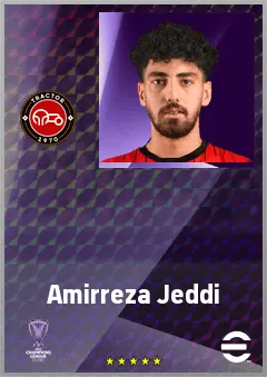 Amirreza Jeddi eFootball 2026 player card, 60 OVR RWF