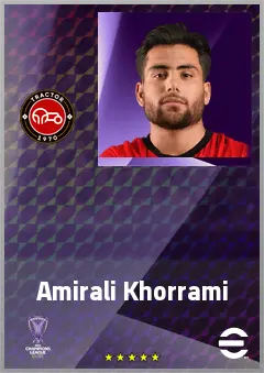 Amirali Khorrami eFootball 2026 player card, 61 OVR LWF