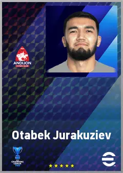 Otabek Jurakuziev eFootball 2026 player card, 66 OVR CF