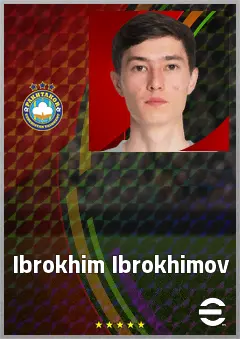 Ibrokhim Ibrokhimov eFootball 2026 player card, 66 OVR CMF